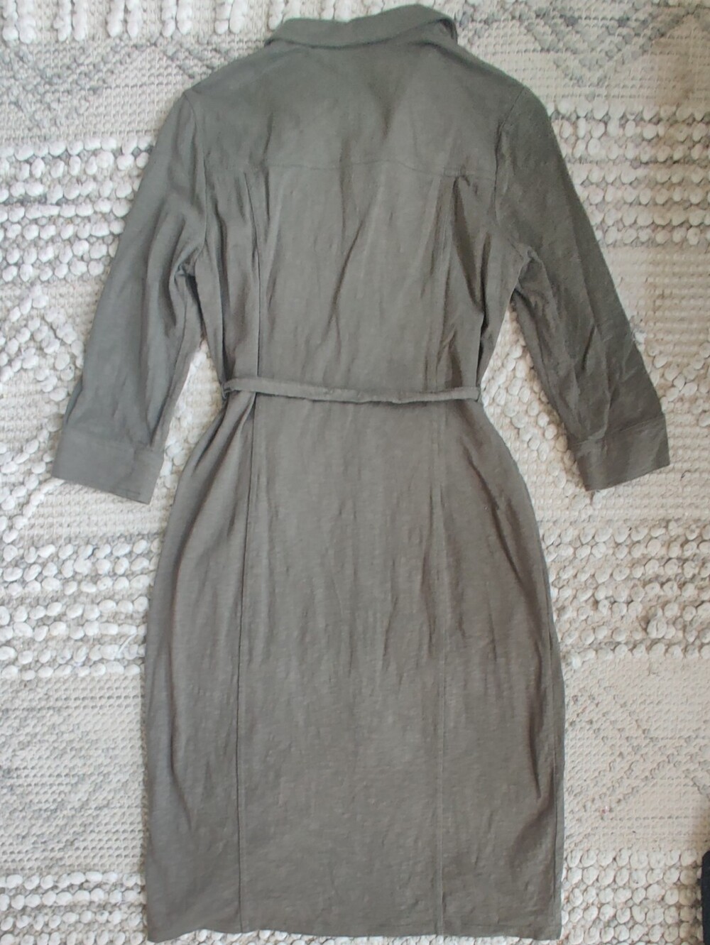 BODEN Tara Jersey Shirt Dress In Olive Green Size 12 Long - Picture 6 of 7